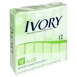 Ivory Bar Soap, Aloe, 12 - 4.5 oz (127 g) bars [54 oz (3.37 lb) 1.53 kg] (Pack of 3)