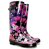 Spy Love Buy Bottes de Pluie Wellington en Caoutchouc Avec Motif Fleurs "Alexa"