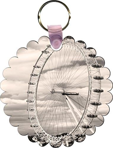 Rikki KnightTM London Eye Scallop Flower Shape Key Chains - Luggage Identifier Tags (Set of 2)