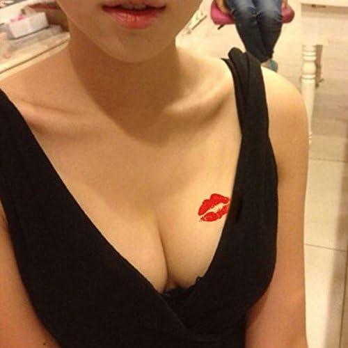 GeAiFei Waterproof High Quality Temporary Tattoo Sticker "Red lips" -6.5*11.5 cm