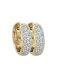 14K Yellow Gold 0.15 ct. Diamond Hoop Earrings