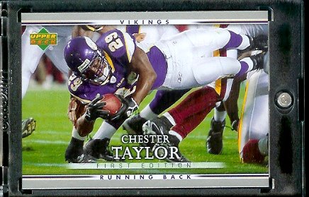 2007 Upper Deck First Edition #53 Chester Taylor Minnesota Vikings Football Card - Mint Condition - In Protective Display Case !