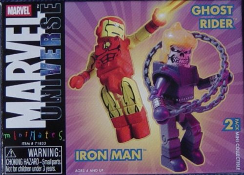 Marvel Mini-mates Iron Man and Ghost Rider Figure 2-pack - RARE