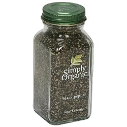 Simply Organic Pepper, Black Medium Grind Certified Organic, 2.31 Ounce Containers  (Pack of 3)