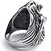 KONOV Vintage Stainless Steel Angel Goddess Biker Mens Ring, Color Black Silver