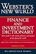 Webster's New World Finance and Investment Dictionary