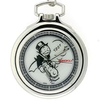 Colibri Monopoly Pocket Watch w/ Chain "Reading Railroad" Charm PMS100000 SALE