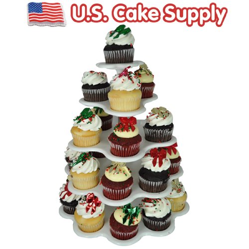 U.S. Cake Supply® Brand 27 Count Plastic Cupcake Dessert Stand with 5 Tiers - - Great for Holiday Parties - Halloween - U.S. Cake Supply® Brand 27 Count Plastic Cupcake Dessert Stand with 5 Tiers - - Great for Holiday Parties - Halloween -