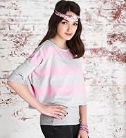 Girls' Limited Knitted Cropped Jumper with Jersey Top Girls' Limited Knitted Cropped Jumper with Jersey Top