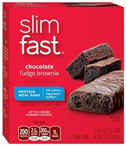 SlimFast Meal Bars, Chocolate Fudge Brownie, 5 Count