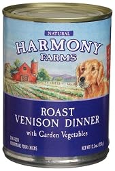 HARMONY FARMS Roast Venison Dinner with Garden Vegetables Food for Dogs, 12.5-Ounce Cans (Pack of 12)