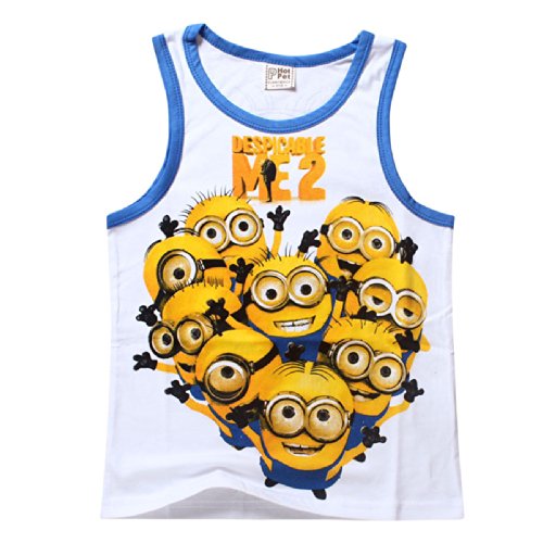 Little Hand Kids Boy Cartoon Despicable Me Painting Vest Tank Tops T-shirt 3-4Y