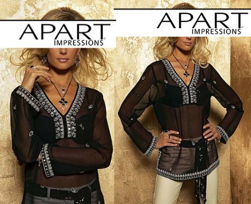 TUNIKA APART sexy schwarz TRANSPARENT