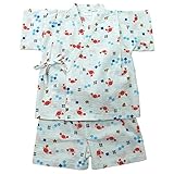 盛夏 甚平(ジンベイ) 【日本製】リップルプリントカニ柄甚平スーツ 80cm/オフシロ NO.OG-1604