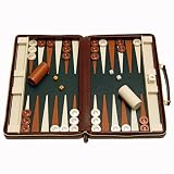 Backgammon Travel Leather Large Burgundy