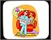 dachshund28 - Decorated Mouse Pad with man body reading individuals