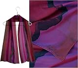 ULRIKE Oblong Chiffon Silk Scarf - Deep crimson and violet with iridescent flashes of scarlet and blue over the tops of the folds.