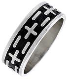 1/4 (7 mm) Sterling Silver Hand Made Cross Ring