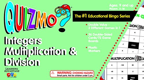 Learning Advantage 8233 QUIZMO Integers Multiplication and Division Card