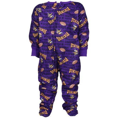 Gerber Minnesota Vikings Infant Purple Touchdown Fleece Blanket Footed Sleeper (12 Months)