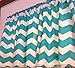 Handmade in the USA Pretty Window Curtain UNLINED Valance made from Cotton fabric (please see all pics and note this teal is greenish) Teal Chevron