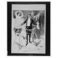 Historic Theater Poster (S), Magician holding rabbit and conjuring spirit surrounded by demon