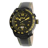Carbon 14 Mens E3.2 Earth 3H iBeam Tech Carbon and Yellow Dial Watch by Carbon 14