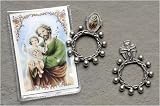 Club Pack of 24 Silver Plated Religious Rosary Rings and Cards