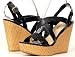 Womens Black Wedges Platforms Dress Shoes Sandals