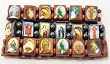 Religious Wood Bracelet Set of Three With Pictures Icons Of Jesus Mary And More