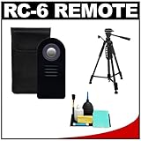 RC-6 Wireless Shutter Release Remote Control + 57" Tripod + Cleaning Kit fo ....