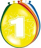 8 LUFTBALLONS 1.GEBURTSTAG BUNT GEMISCHT