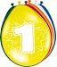 8 LUFTBALLONS 1.GEBURTSTAG BUNT GEMISCHT