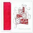 Silver And Red Gifts Holiday Cards -