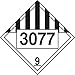 Accuform MPL793RM100 4-Digit DOT Placards 3077(ENVIRONMENTAL HAZARD-SOLID)(W/ GRAPHIC)10 3/4"x10 3/4" Rmvbl Vnyl 100PK
