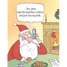 Paper Magic Holiday Spice Christmas Cards - Santa and Fiber Cookies / Soy Milk - Set of 18