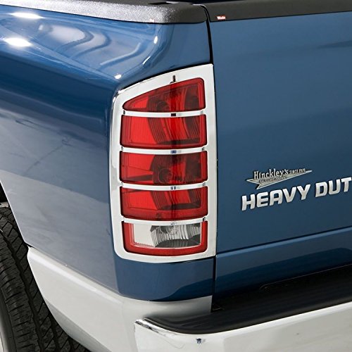 E-Autogrilles Triple Chrome Plated Taillight Tail Light Lamp Cover for 02-06 Dodge Ram (67-0201)