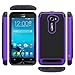 ZenFone 2E Case, LK [Drop Protection] [Shock-Absorption] Hybrid Dual Layer Armor Defender Protective Case Cover for ASUS ZenFone 2E (Purple)