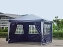 Pavillon PE Gartenzelt mit 4 Seitenteilen in Blau