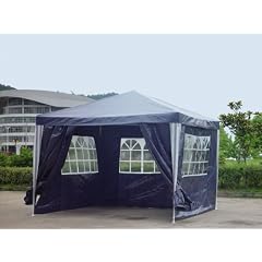 Pavillon PE Gartenzelt mit 4 Seitenteilen in Blau