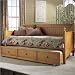 Daybed with Trundle Fashion Bed Group Casey Wood Daybed in Honey Maple Finish with Optional Trundle