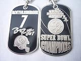 RARE ROETHLISBERGER PITTSBURGH STEELERS SUPER BOWL XL (40) CHAMPION BLATINUM DOGTAG NECKLACE AUTOGRAPHED