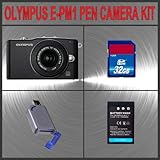 Olympus PEN E-PM1 Digital Camera (Black) W/14-42mm Lens + Huge Accessories  ....