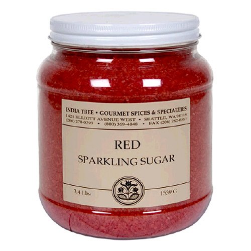 India Tree Holiday Red Sparkling Sugar, 3.4 lb