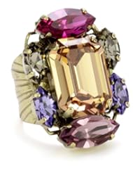 Anton Heunis "Art Deco Renaissance" Faceted Adjustable Crystal Ring