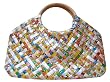 Wooden Handle Woven Recycled Juice Container Purse