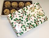 Scott's Cakes 1/2 lb. Chocolate Peanut Butter Balls in a Holly Box