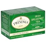 Twinings Irish Breakfast Decaf Tea, Tea Bags, 20-Count Boxes (Pack of 6)