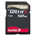 Sandisk 512 MB Secure Digital Ultra II (SDSDH-512-901, Retail Package)