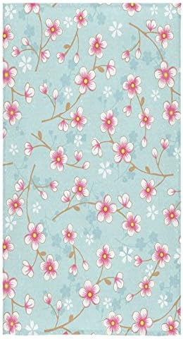 Beautiful Cherry Blossom Tree, Sakura Flower Pattern Sale Custom Bath Towels Large Soft and Comfortable Travel Beach Bathroom Shower Washcloth Wrap for Men/Women 80% Polyester 20% Cotton, (30" x 56")